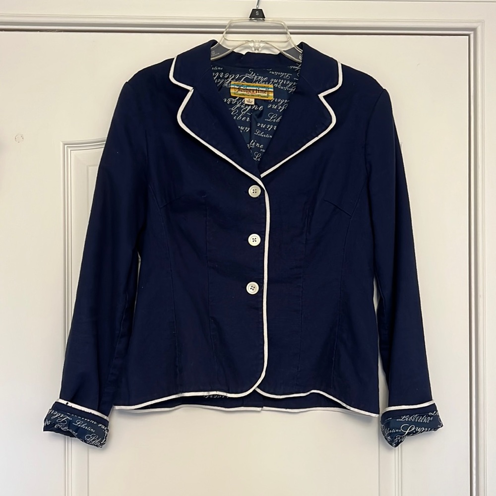 Libertine for target navy linen blazer
